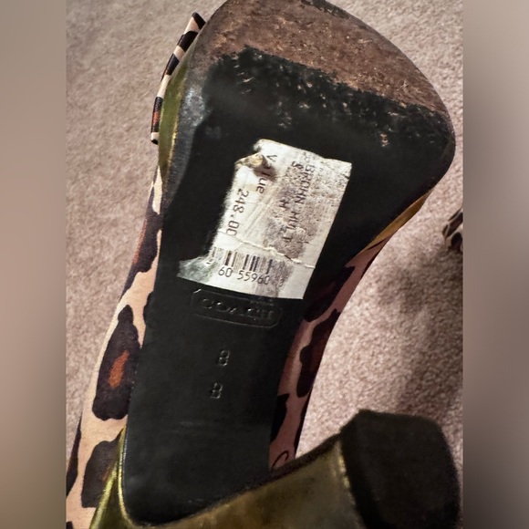 Coach Daisy Leopard Print Peep-Toe Heels✨VTG - Picture 9 of 16